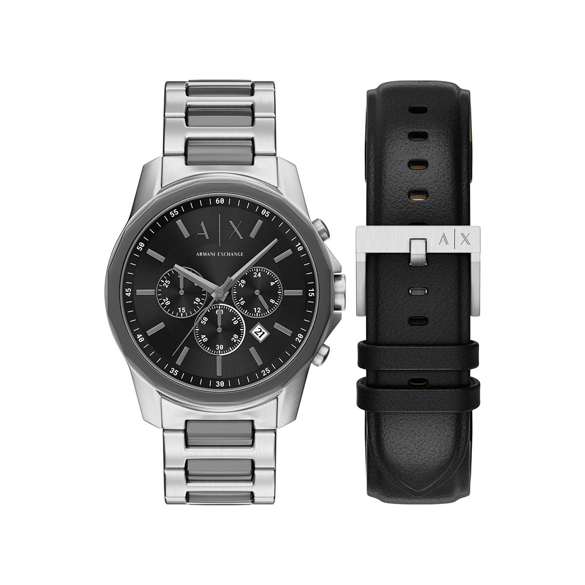 A|X アルマーニ エクスチェンジ ARMANI EXCHANGE 腕時計 メンズ クロノグラフ ステンレススチール ギフトセット AX7181SET【60回分割手数料無料！】【2026新作】