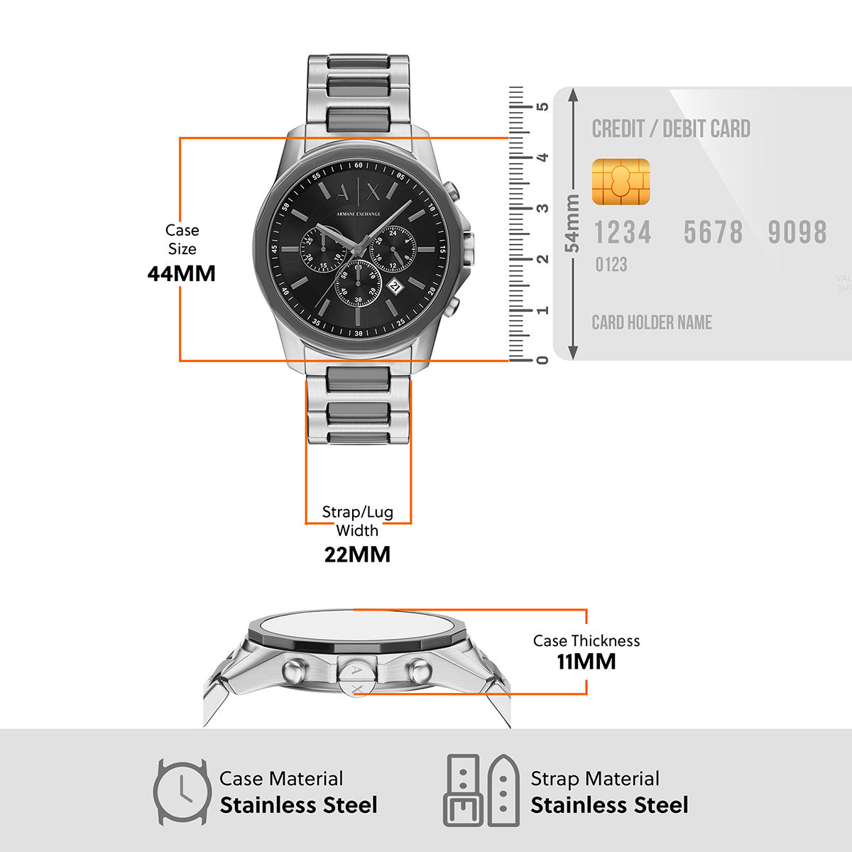 A|X アルマーニ エクスチェンジ ARMANI EXCHANGE 腕時計 メンズ クロノグラフ ステンレススチール ギフトセット AX7181SET【60回分割手数料無料！】【2026新作】