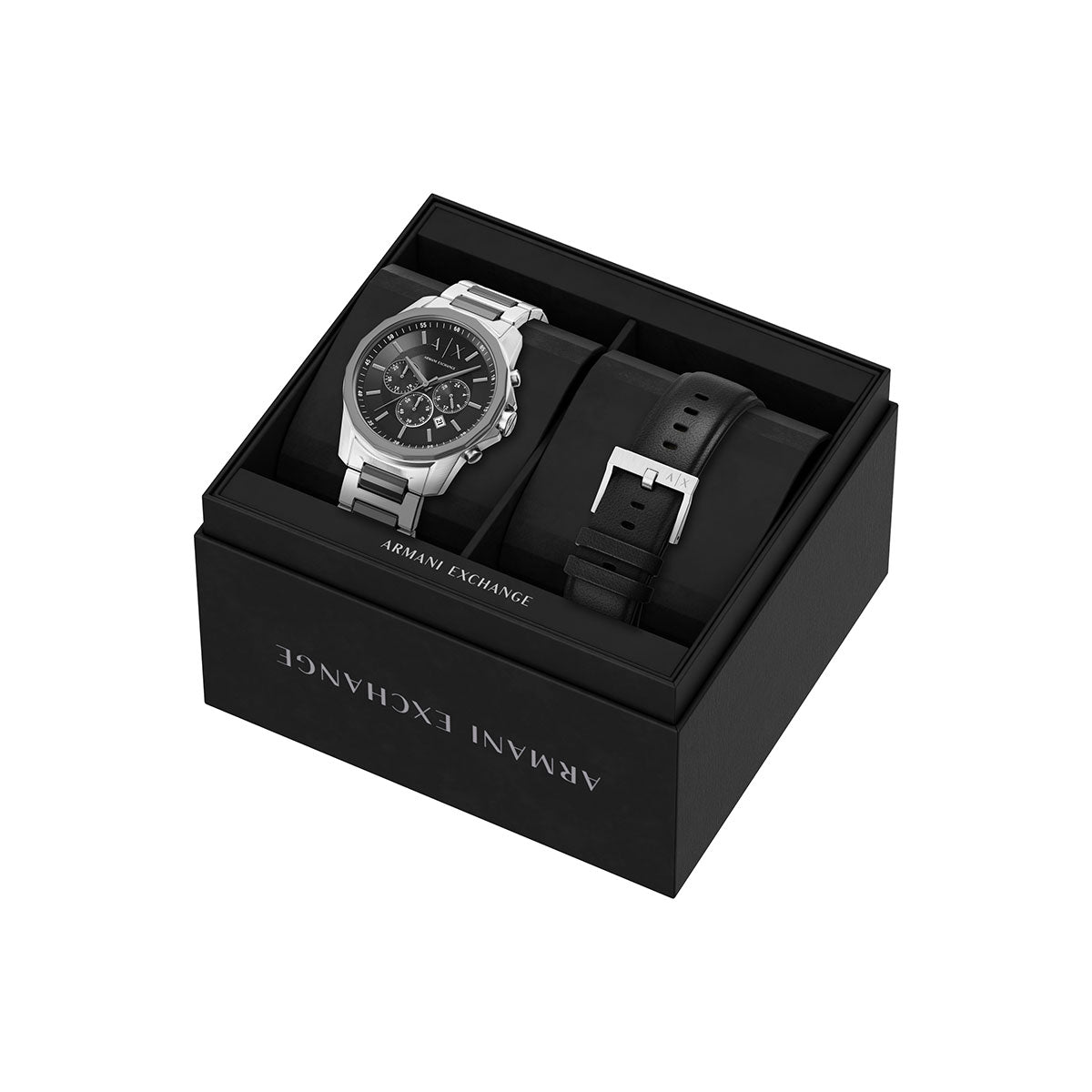 A|X アルマーニ エクスチェンジ ARMANI EXCHANGE 腕時計 メンズ クロノグラフ ステンレススチール ギフトセット AX7181SET【60回分割手数料無料！】【2026新作】