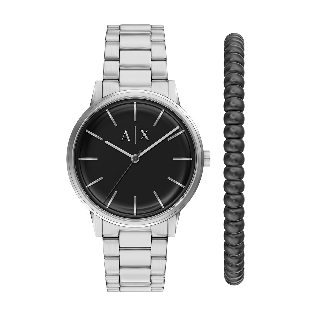 A|X アルマーニ エクスチェンジ ARMANI EXCHANGE 腕時計 メンズ ステンレススチール ウォッチ＆ブレスレット ギフトセット AX7182SET 【60回分割手数料無料！】【2026新作】
