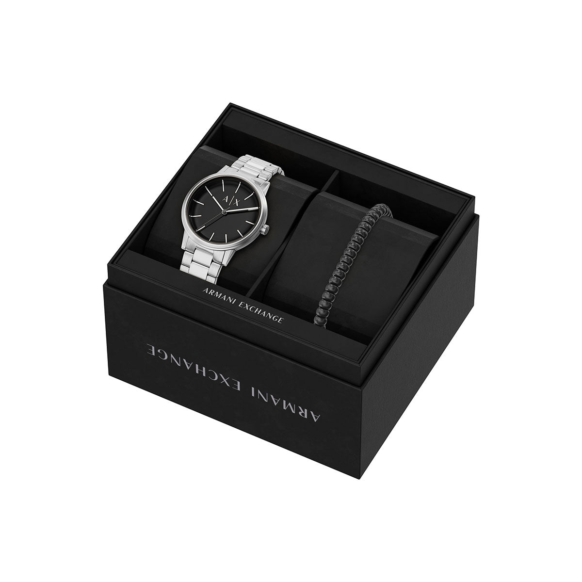 A|X アルマーニ エクスチェンジ ARMANI EXCHANGE 腕時計 メンズ ステンレススチール ウォッチ＆ブレスレット ギフトセット AX7182SET 【60回分割手数料無料！】【2026新作】