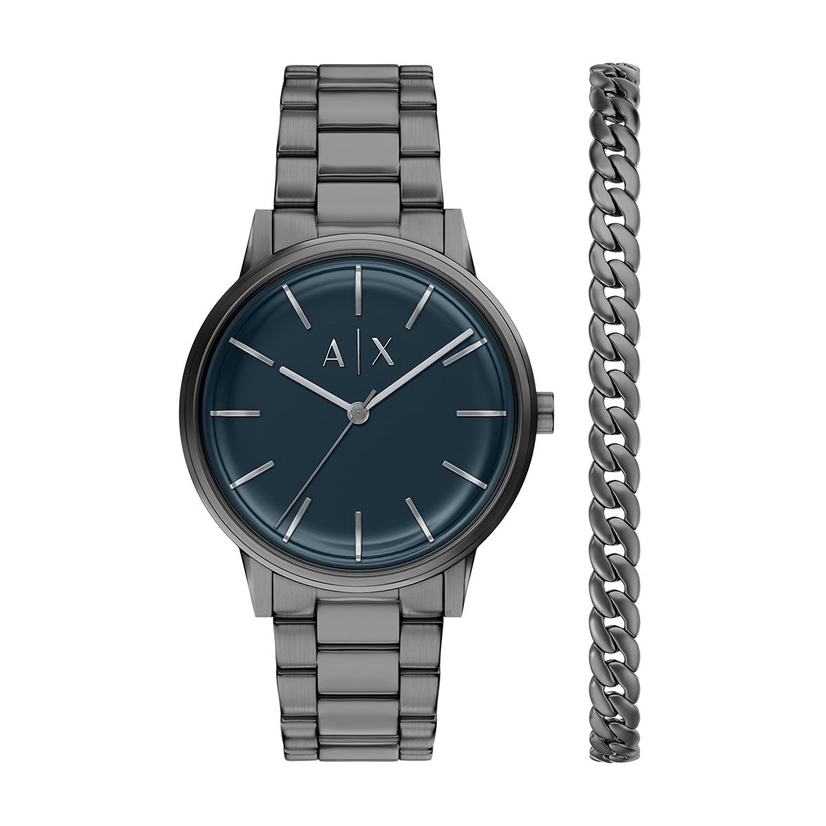 A|X アルマーニ エクスチェンジ ARMANI EXCHANGE 腕時計 メンズ ステンレススチール ウォッチ＆ブレスレット ギフトセット AX7183SET 【60回分割手数料無料！】【2026新作】