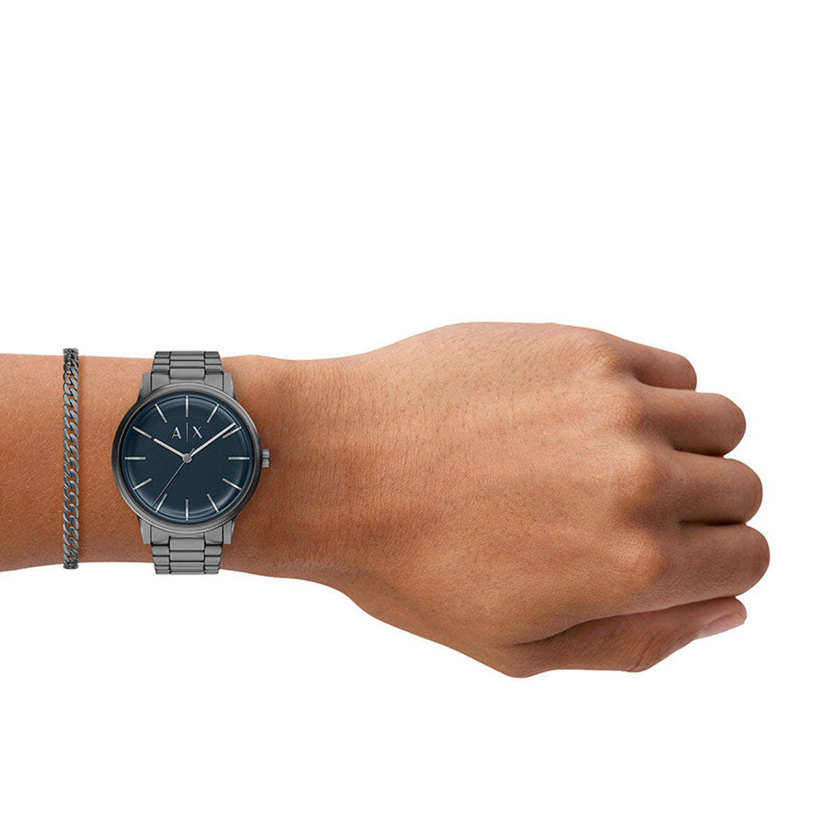 A|X アルマーニ エクスチェンジ ARMANI EXCHANGE 腕時計 メンズ ステンレススチール ウォッチ＆ブレスレット ギフトセット AX7183SET 【60回分割手数料無料！】【2026新作】