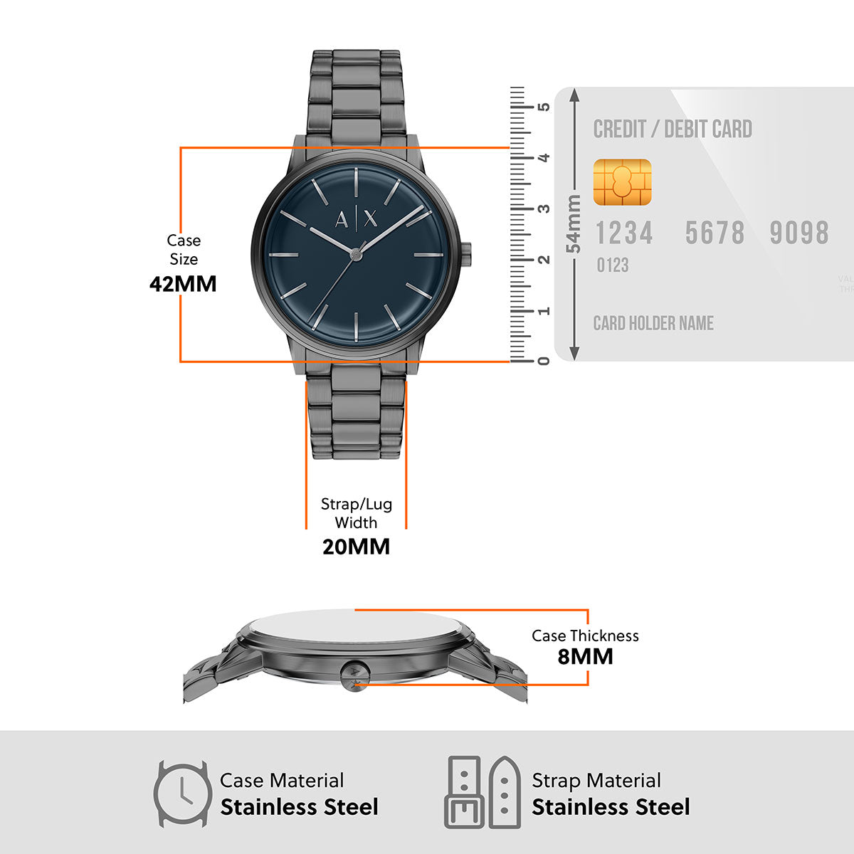 A|X アルマーニ エクスチェンジ ARMANI EXCHANGE 腕時計 メンズ ステンレススチール ウォッチ＆ブレスレット ギフトセット AX7183SET 【60回分割手数料無料！】【2026新作】