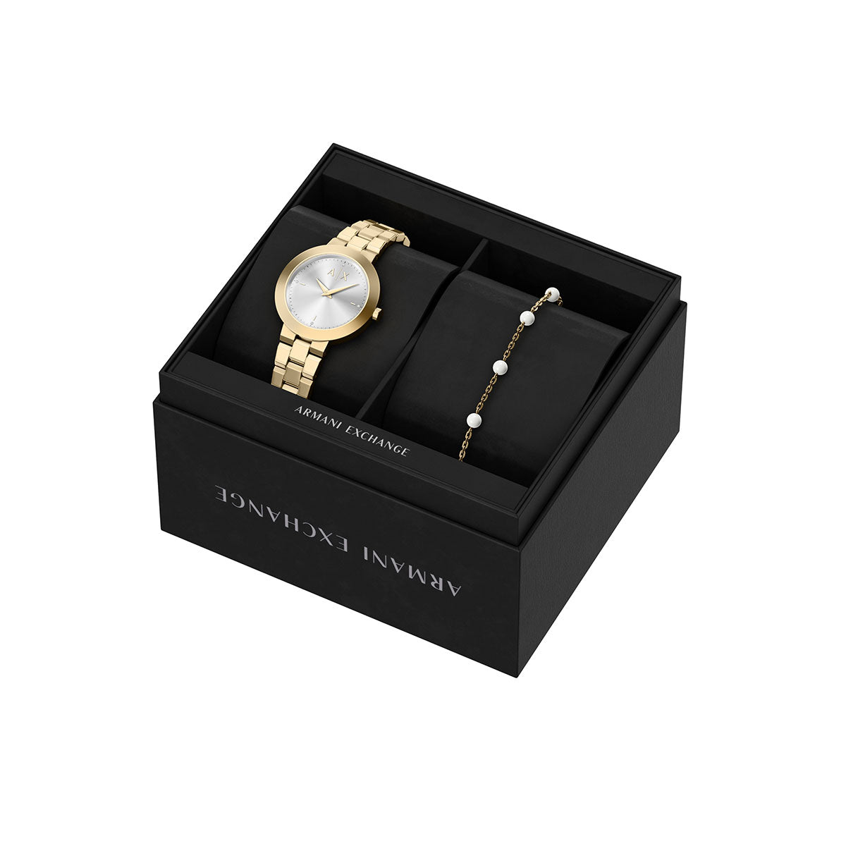 A|X アルマーニ エクスチェンジ ARMANI EXCHANGE 腕時計 レディース ステンレススチール ウォッチ＆ブレスレット ギフトセット AX7185SET 【60回分割手数料無料！】【2026新作】
