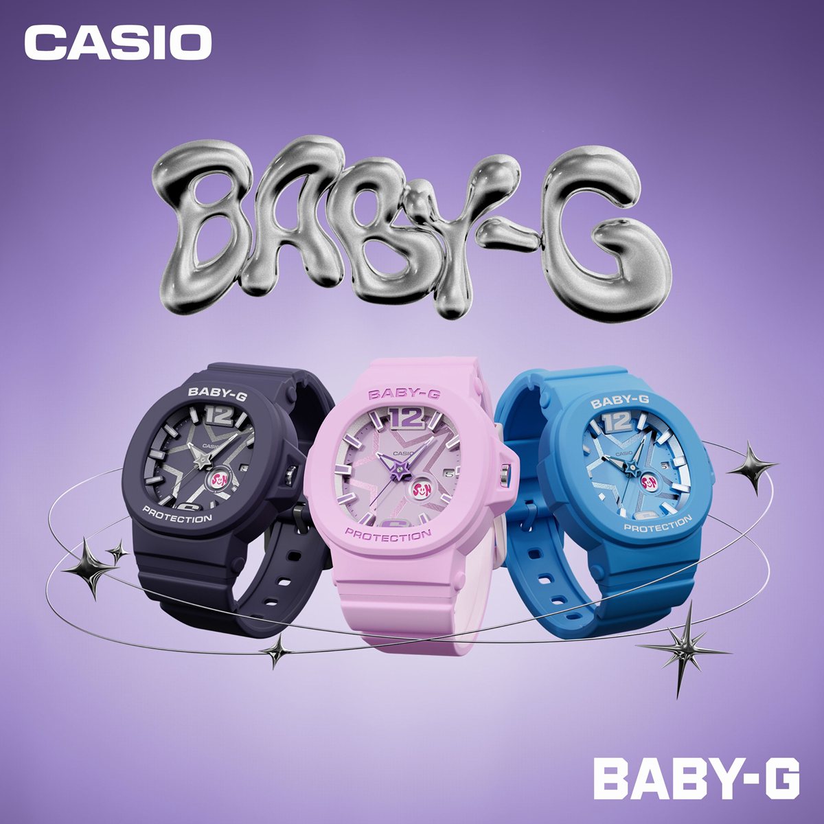 BABY-G カシオ ベビーG レディース 腕時計 BGA-10D-2A1JF 星型モチーフ Y3Kスタイル【2025 新作】