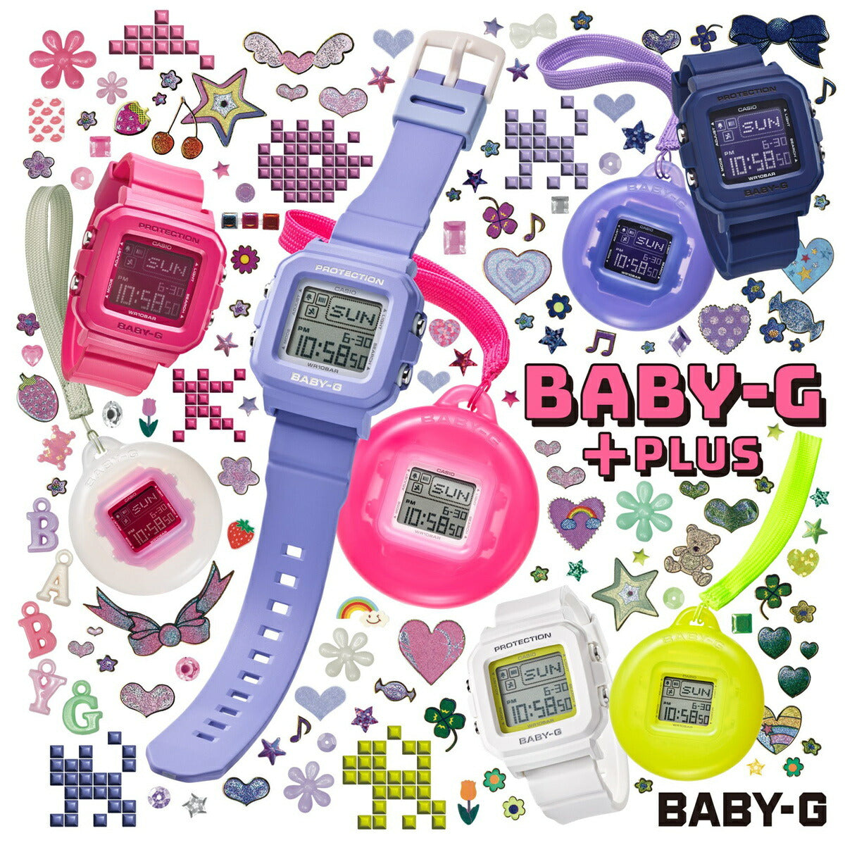 BABY-G＋PLUS カシオ ベビーG レディース デジタル 限定モデル 腕時計 BGD-10K-6JR ベイビージープラス 時計ホルダー付属【2024 新作】