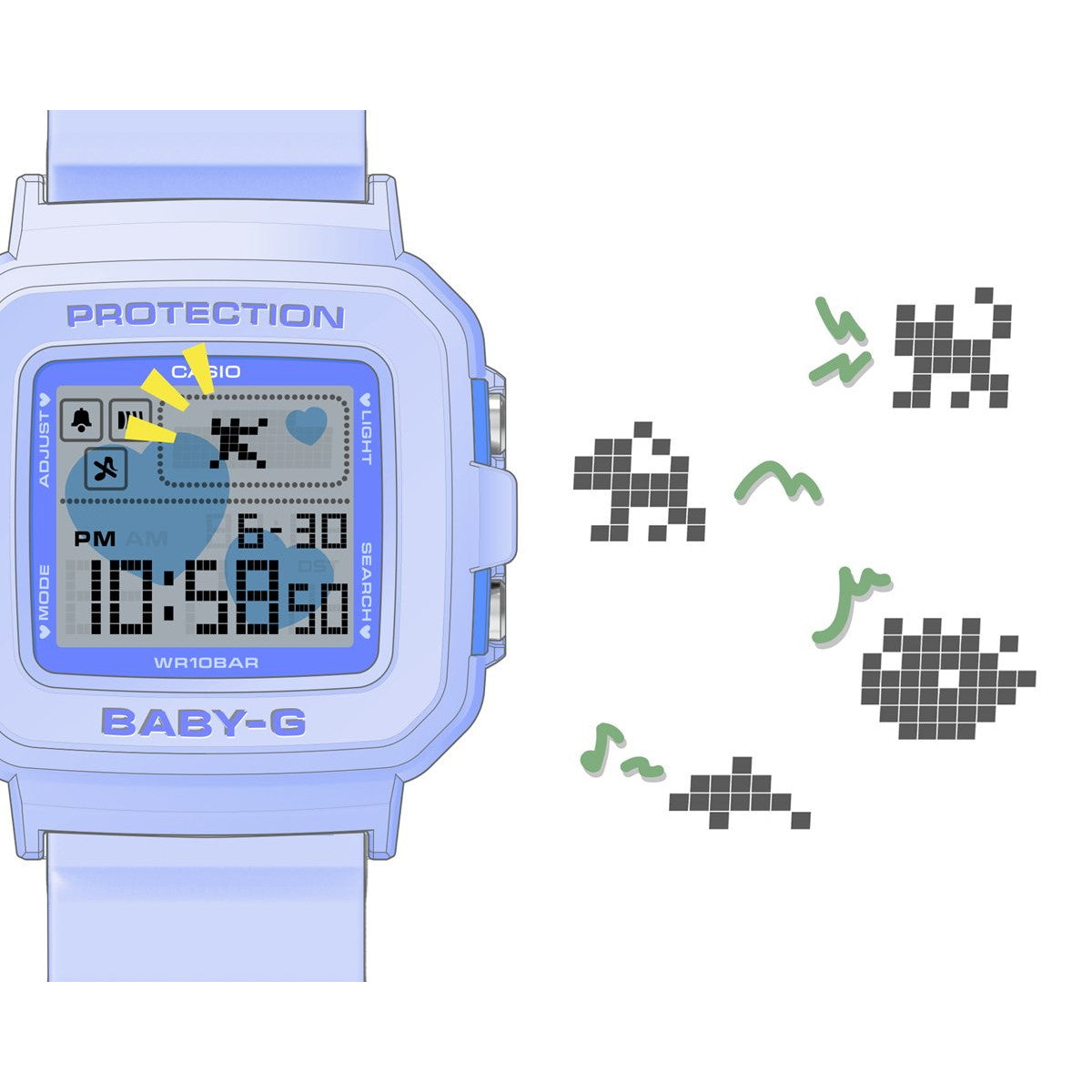 BABY-G＋PLUS カシオ ベビーG レディース デジタル 腕時計 BGD-10KH-2BJR ベイビージープラス ハート型時計ホルダー付属【2025 新作】