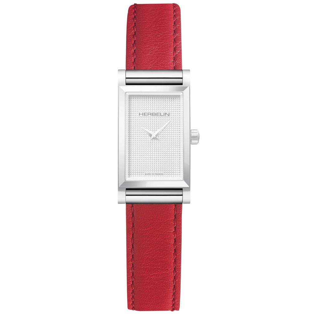 エルブラン HERBELIN アンタレス ANTARES 専用 替えバンド ベルト レディース BRAC17048A25 シングル ストラップ シルバー ROUGE POMODORO レッド