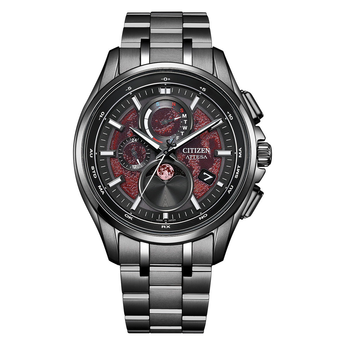 シチズン アテッサ CITIZEN ATTESA エコドライブ 電波時計 限定 腕時計 BY1005-73Z ダイレクトフライト ムーンフェイズ Black Titanium Series【2026 新作】