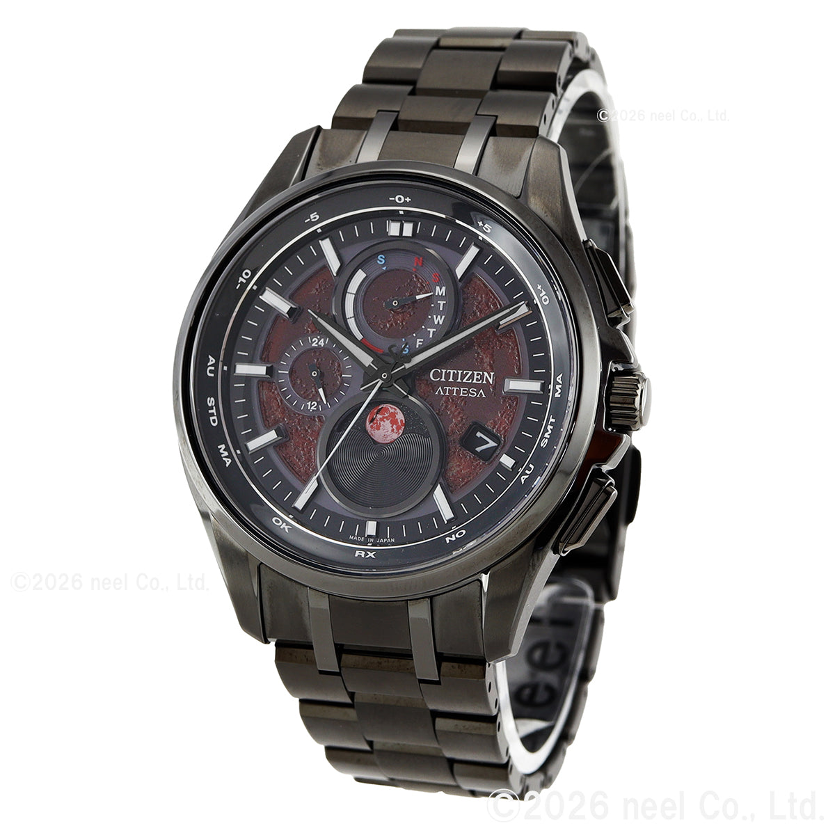 シチズン アテッサ CITIZEN ATTESA エコドライブ 電波時計 限定 腕時計 BY1005-73Z ダイレクトフライト ムーンフェイズ Black Titanium Series【2026 新作】