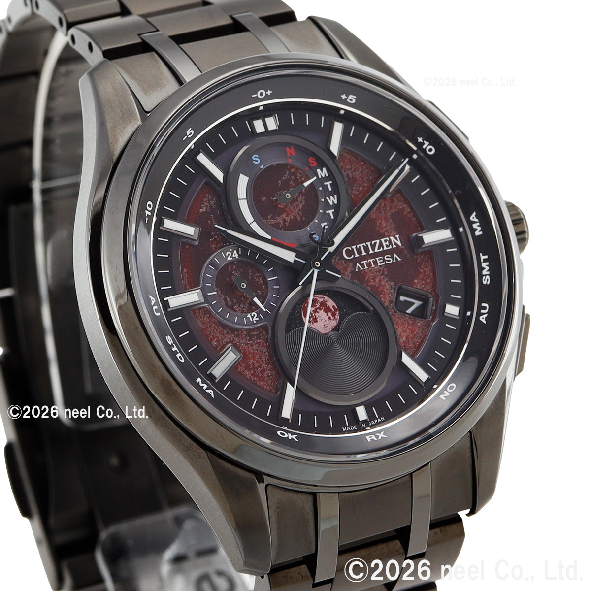 シチズン アテッサ CITIZEN ATTESA エコドライブ 電波時計 限定 腕時計 BY1005-73Z ダイレクトフライト ムーンフェイズ Black Titanium Series【2026 新作】