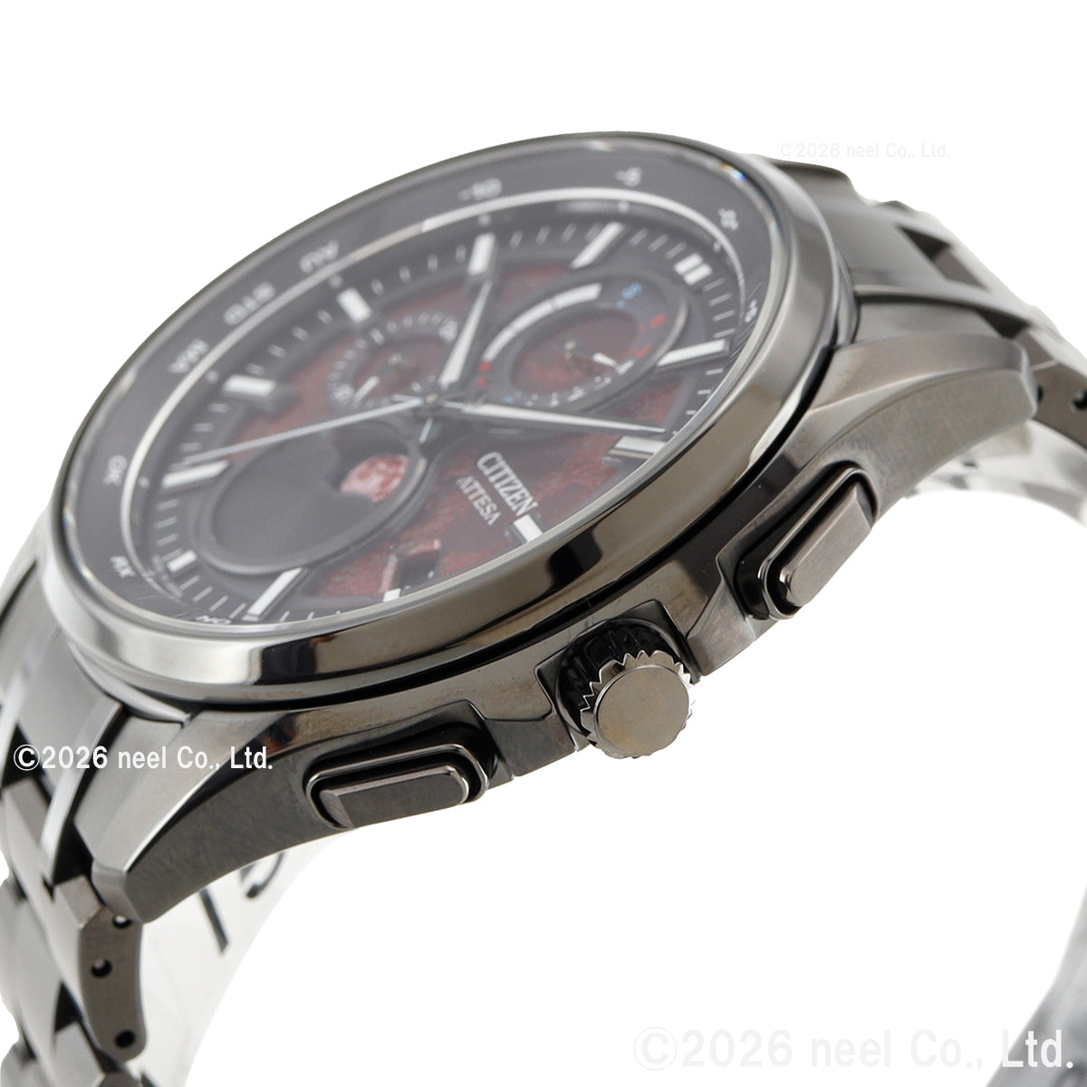 シチズン アテッサ CITIZEN ATTESA エコドライブ 電波時計 限定 腕時計 BY1005-73Z ダイレクトフライト ムーンフェイズ Black Titanium Series【2026 新作】