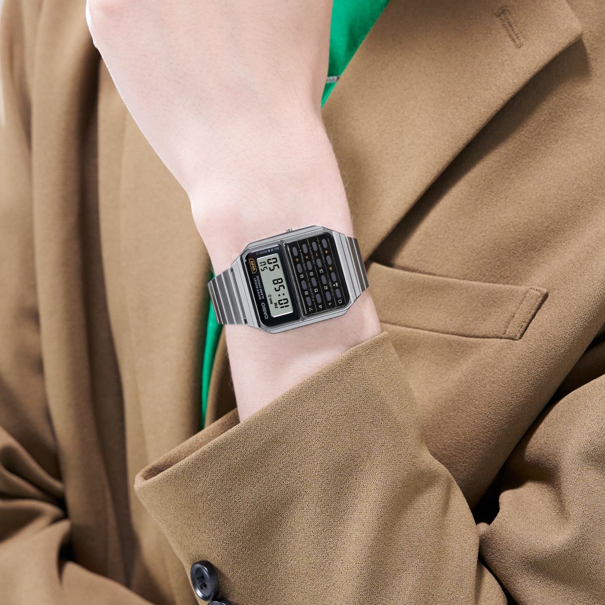 スタンダード STANDARD カシオ CASIO 限定モデル デジタル 腕時計 CA-500WE-1AJF 電卓デザイン シルバー【2023 新作】