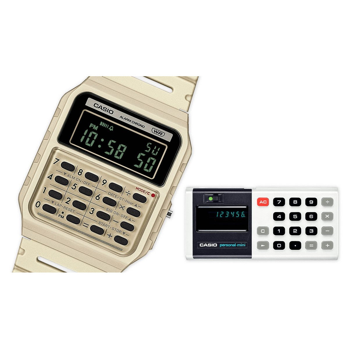 カシオ クラシック CASIO CLASSIC デジタル 限定モデル 腕時計 CA-53WB-8BJF パーソナル電卓 カシオミニ オマージュ Heritage Colors アイボリー【2024 新作】