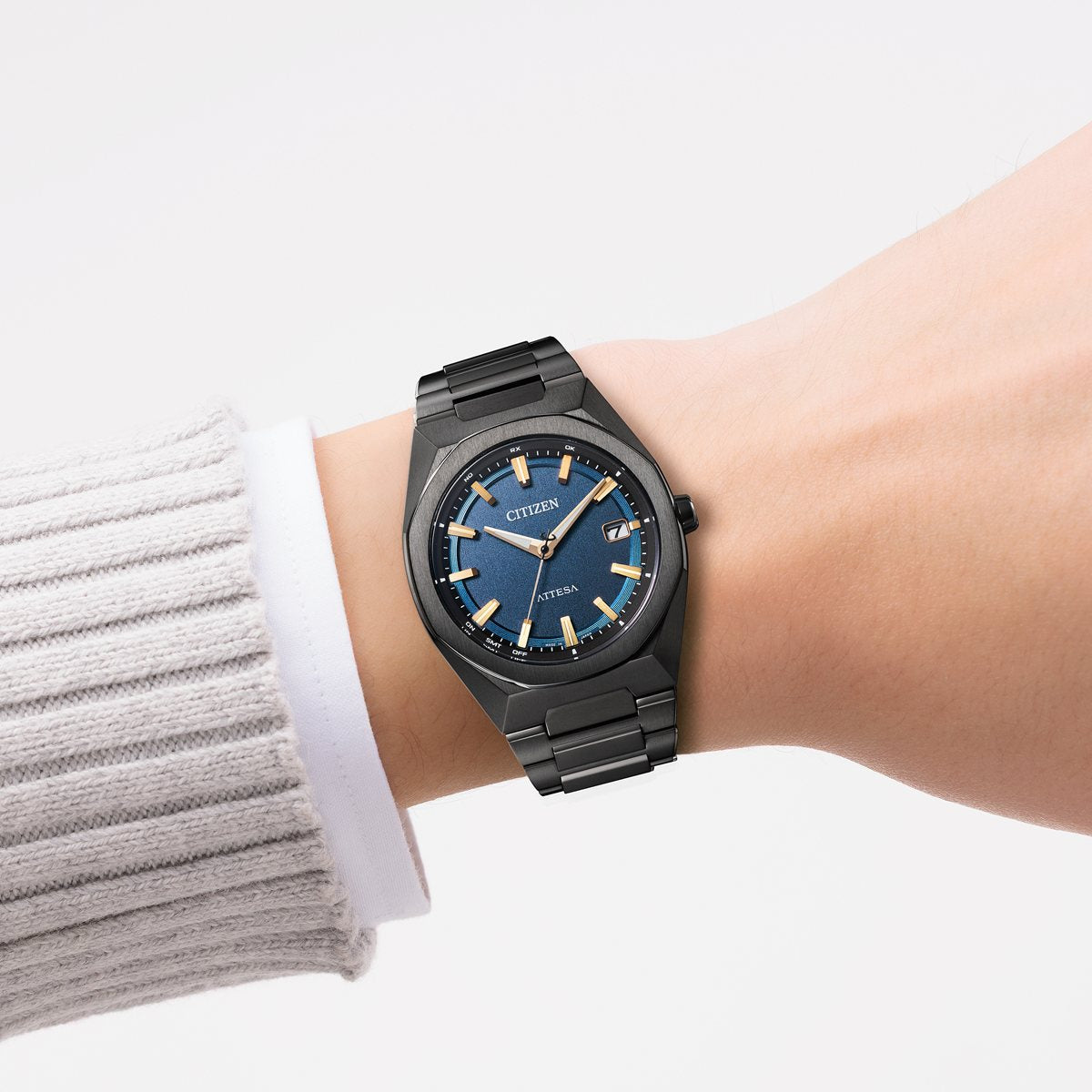 シチズン アテッサ CITIZEN ATTESA エコドライブ 電波時計 腕時計 メンズ CB3045-61L ダイレクトフライト ACT Line Black Titanium Series【2026 新作】