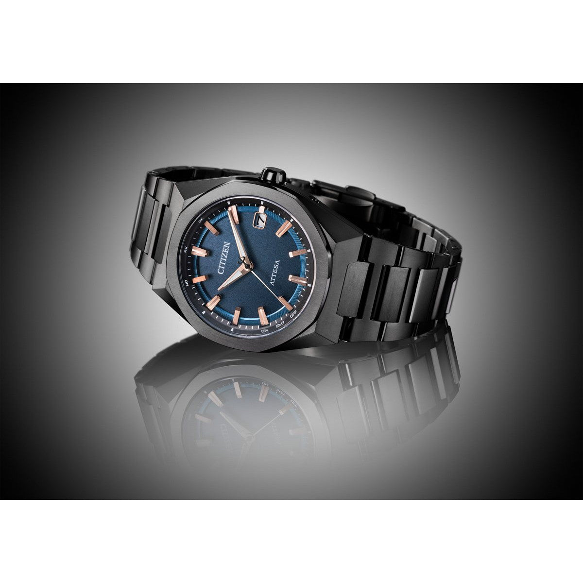 シチズン アテッサ CITIZEN ATTESA エコドライブ 電波時計 腕時計 メンズ CB3045-61L ダイレクトフライト ACT Line Black Titanium Series【2026 新作】