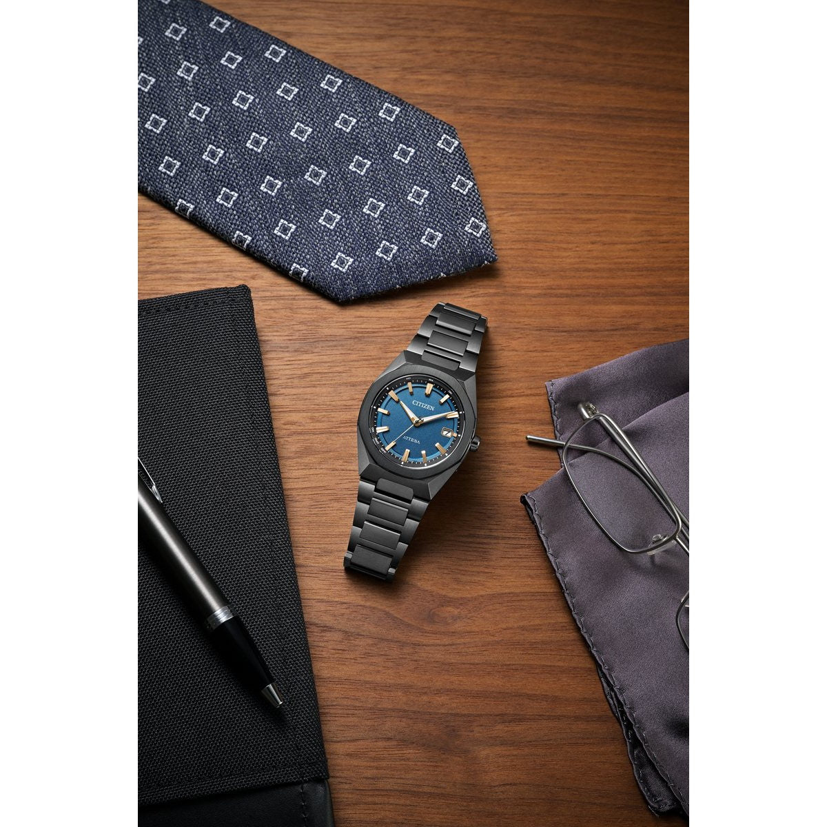 シチズン アテッサ CITIZEN ATTESA エコドライブ 電波時計 腕時計 メンズ CB3045-61L ダイレクトフライト ACT Line Black Titanium Series【2026 新作】