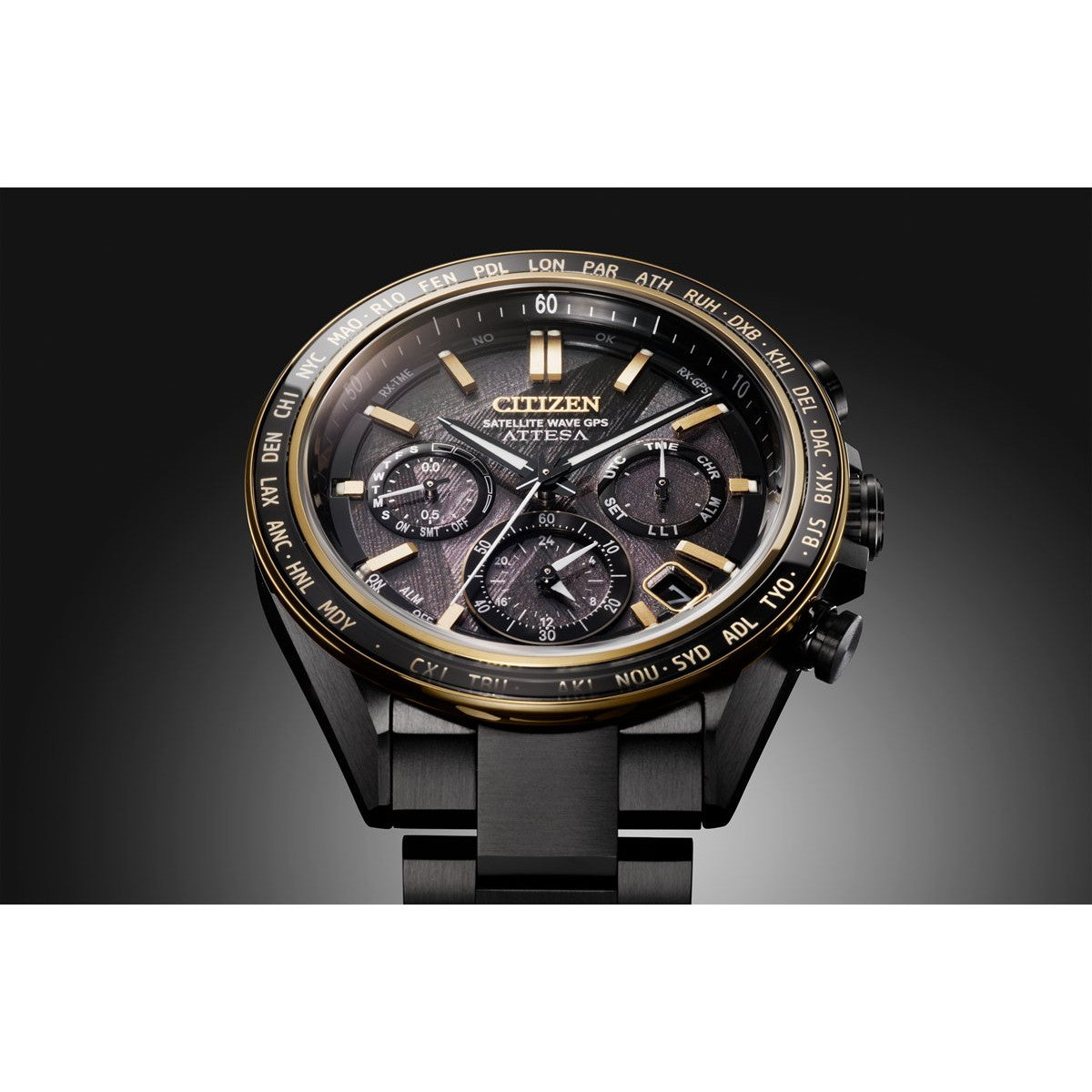 シチズン アテッサ CITIZEN ATTESA エコドライブ GPS衛星電波時計 限定 腕時計 メンズ CC4078-51E ダブルダイレクトフライト ACT Line LIGHT in BLACK Eco-Drive 50th Anniversary Edition【2026 新作】