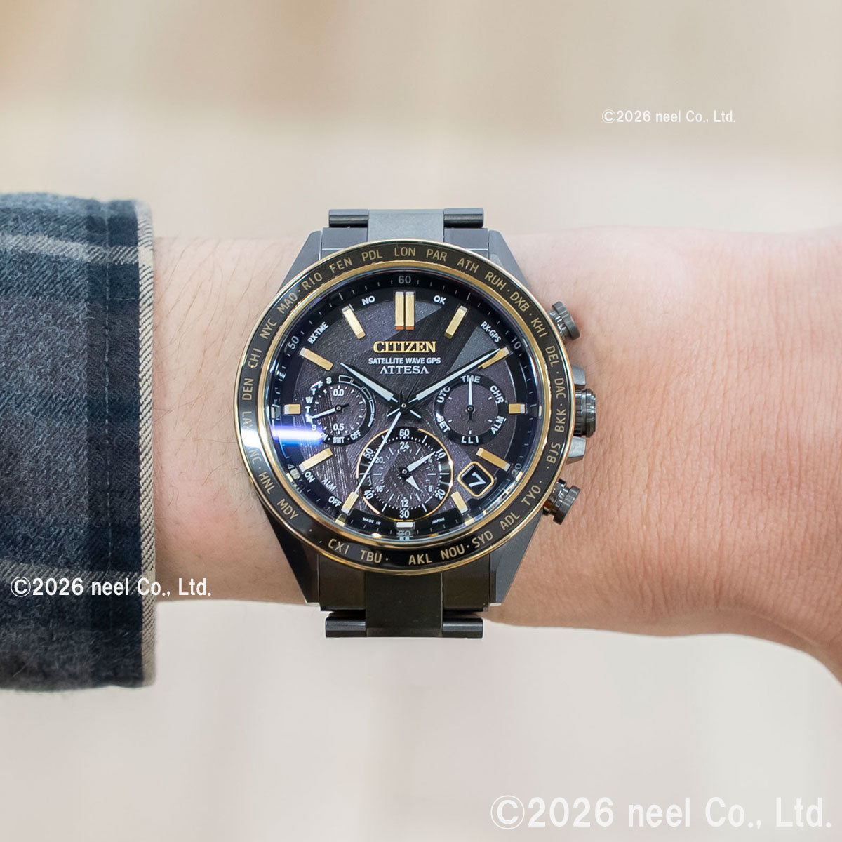 シチズン アテッサ CITIZEN ATTESA エコドライブ GPS衛星電波時計 限定 腕時計 メンズ CC4078-51E ダブルダイレクトフライト ACT Line LIGHT in BLACK Eco-Drive 50th Anniversary Edition【2026 新作】
