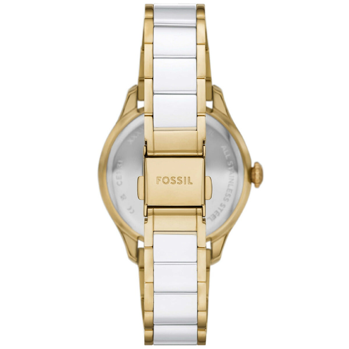 フォッシル FOSSIL 腕時計 レディース GILMORE 三針デイト ゴールドトーン＆ホワイト セラミックウォッチ CE1131【2025 新作】