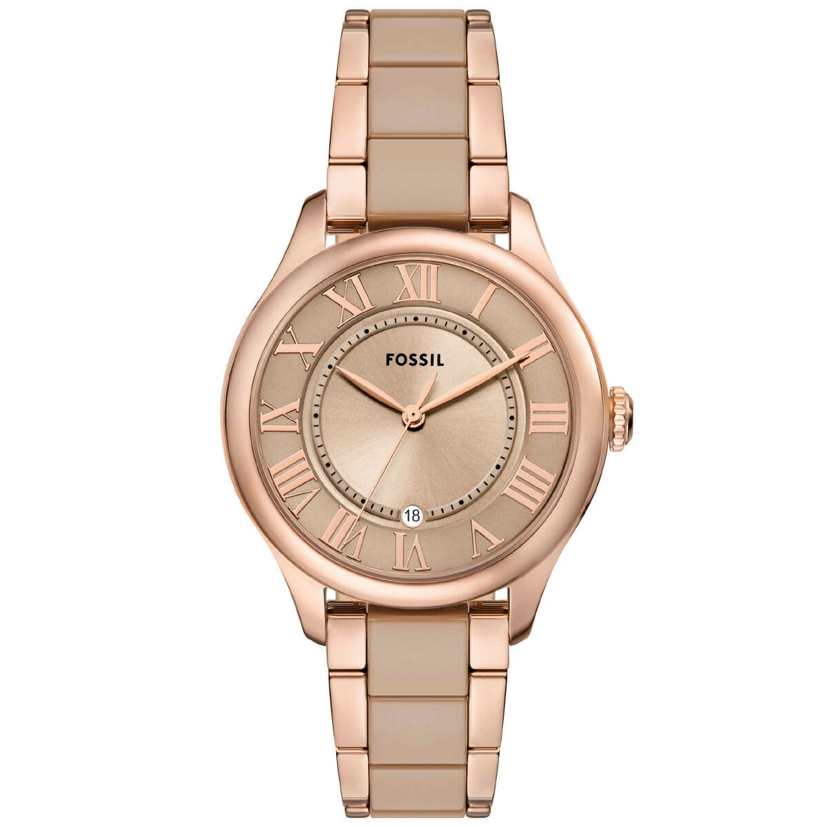 フォッシル FOSSIL 腕時計 レディース GILMORE 三針デイト ローズゴールドトーン＆ブラウン セラミックウォッチ CE1133【2025 新作】