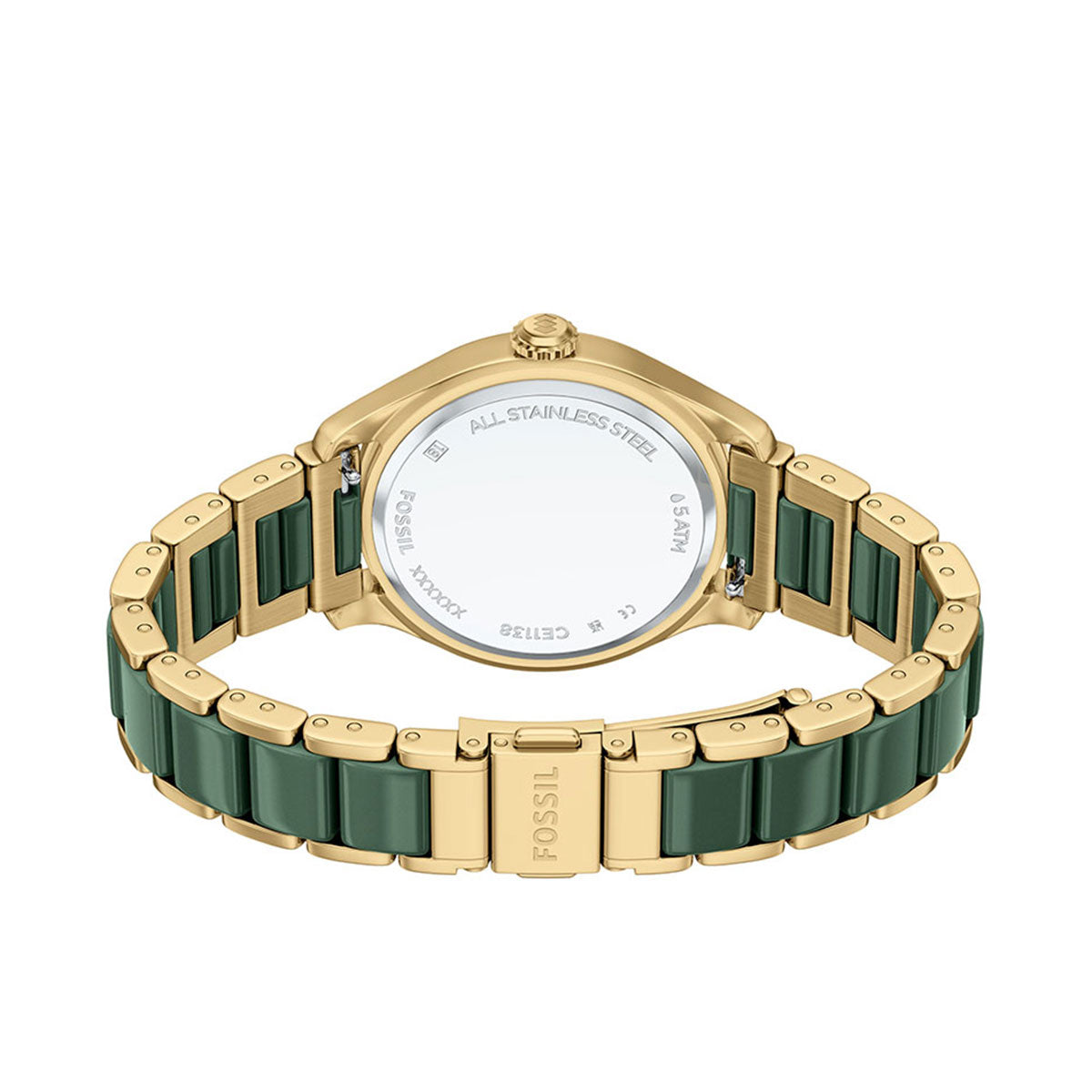 フォッシル FOSSIL 腕時計 レディース GILMORE デイト アナログ ステンレススチール＆グリーンセラミックウォッチ CE1138【2026新作】