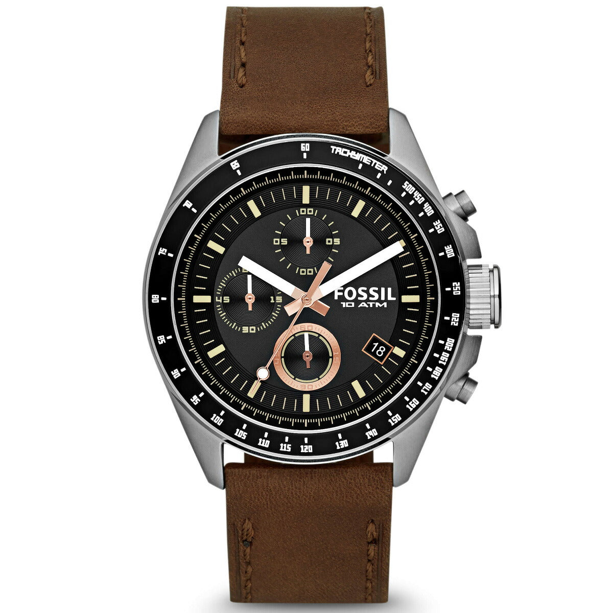 フォッシル FOSSIL 腕時計 メンズ DECKER クロノグラフ ブラウンレザーウォッチ CH2885