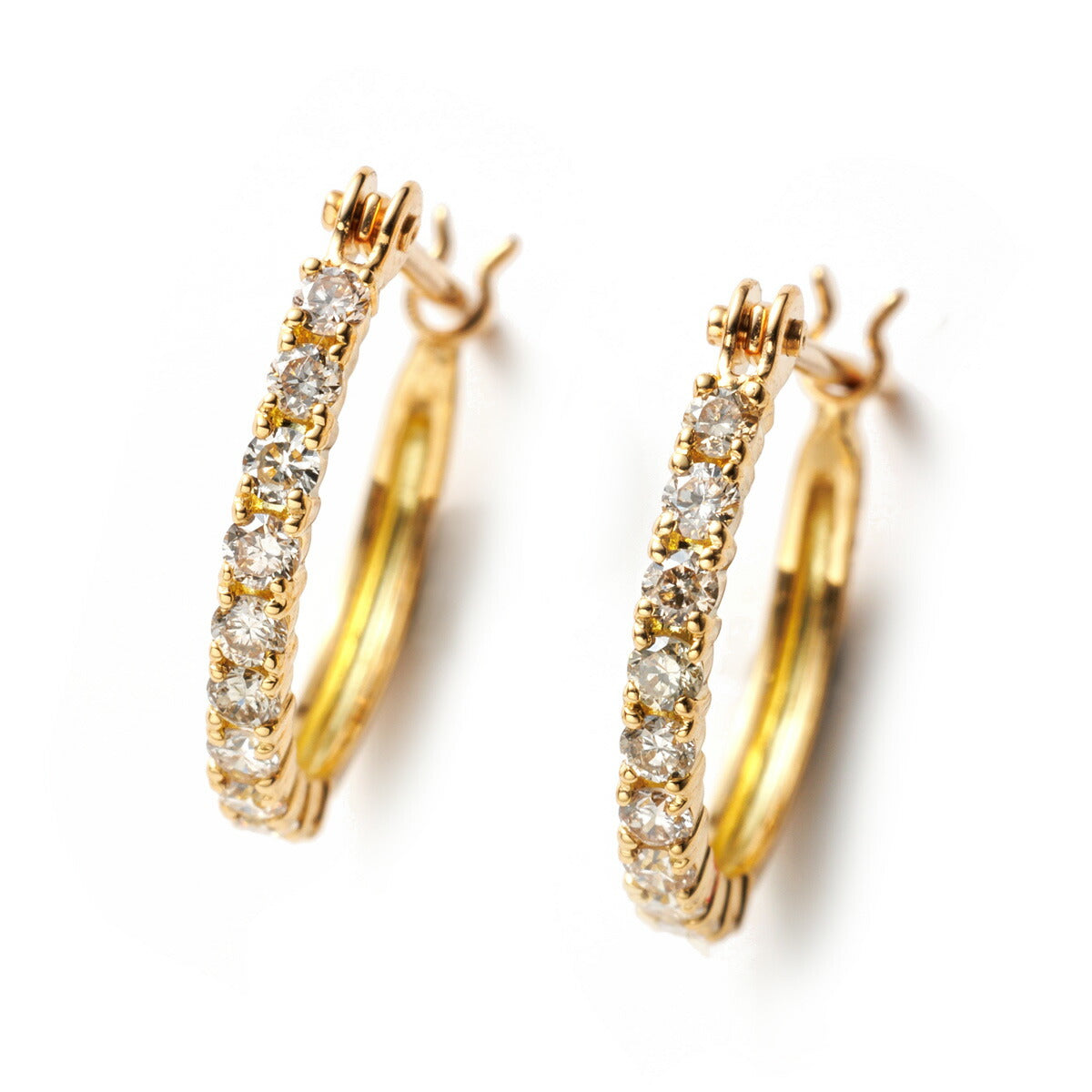 18金 イエローゴールド ダイヤモンド ピアス 0.2カラット 0.2ct D121-020VY
