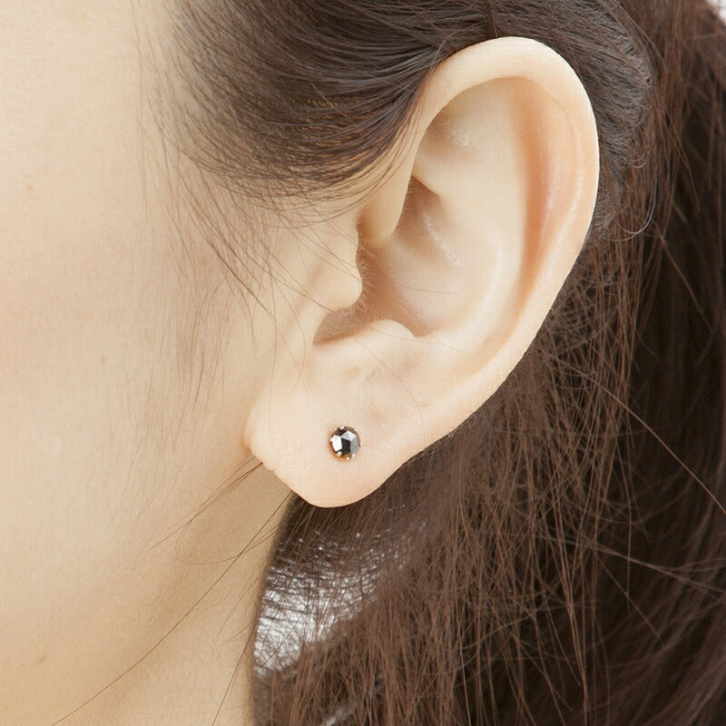プラチナ ブラックダイヤモンド ピアス 0.5カラット 0.5ct D18050559P