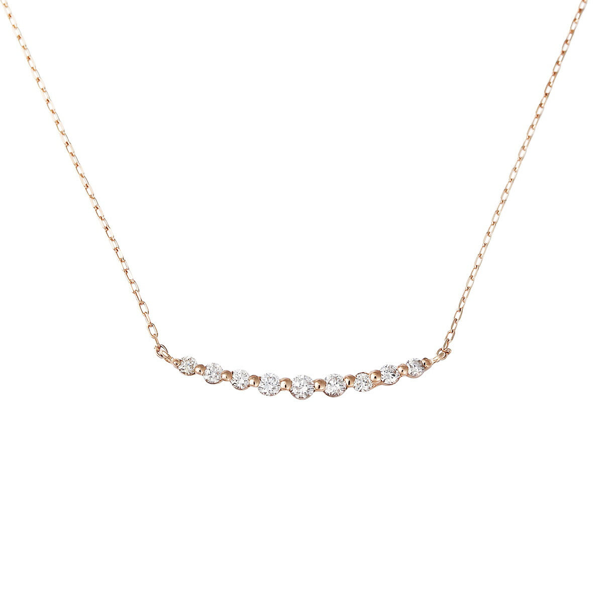 18金 ピンクゴールド ダイヤモンド ネックレス 0.1カラット 0.1ct DN11358BPG