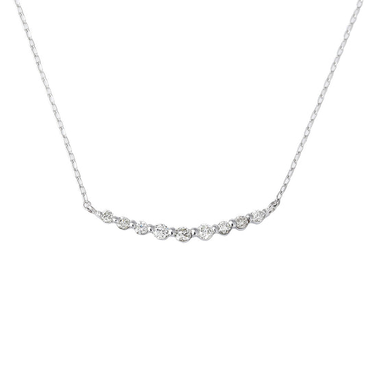 18金 ホワイトゴールド ダイヤモンド ネックレス 0.1カラット 0.1ct DN11358BWG