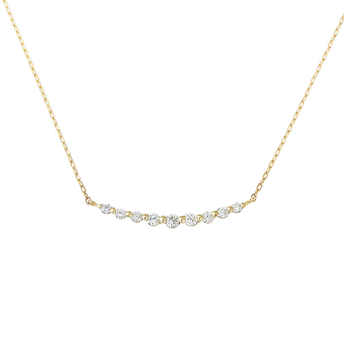 18金 イエローゴールド ダイヤモンド ネックレス 0.1カラット 0.1ct DN11358BYG