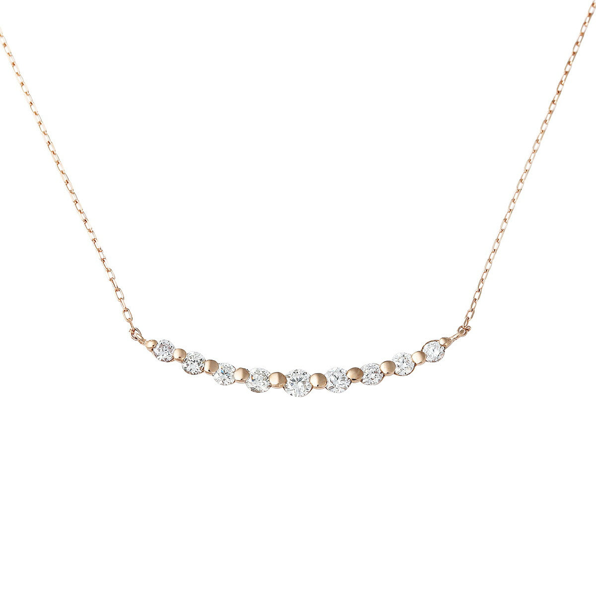 18金 ピンクゴールド ダイヤモンド ネックレス 0.2カラット 0.2ct DN11359BPG