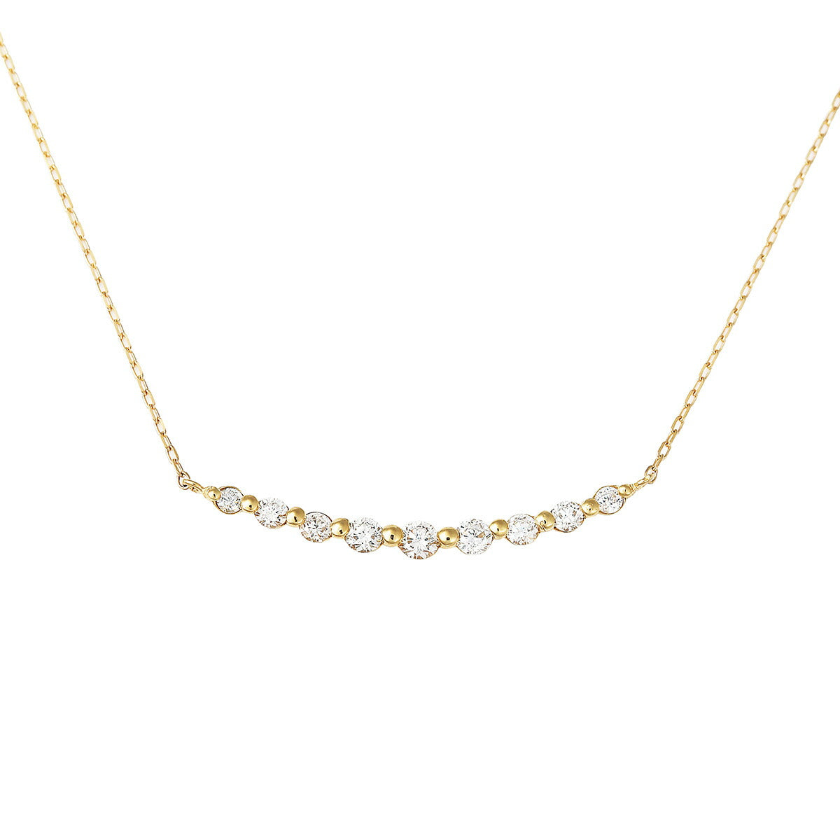 18金 イエローゴールド ダイヤモンド ネックレス 0.2カラット 0.2ct DN11359BYG