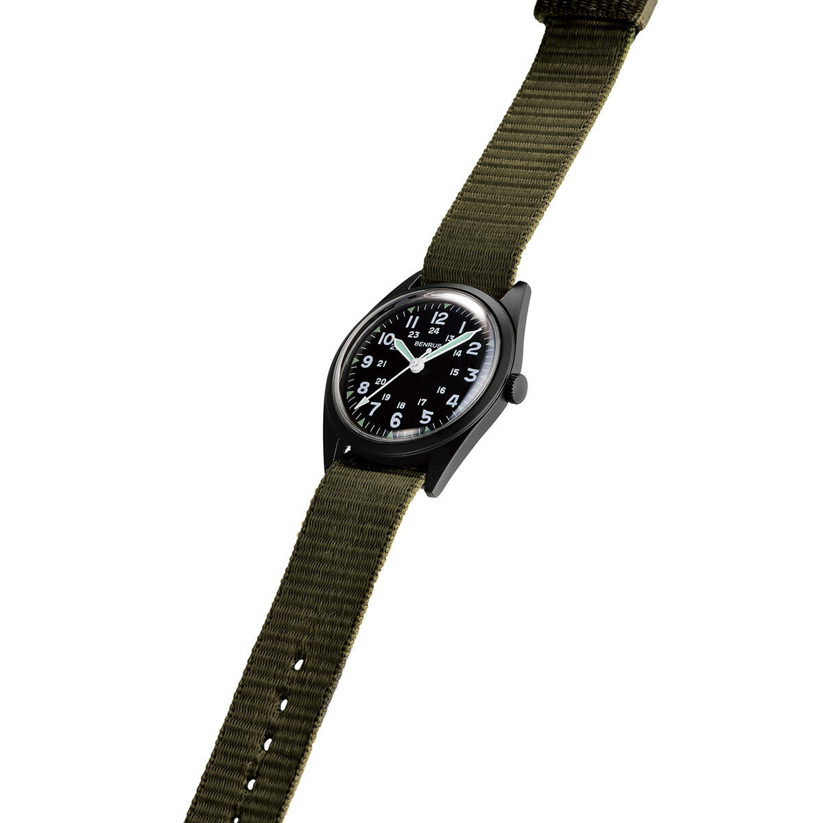 ベンラス BENRUS 腕時計 メンズ DTU-2A/P-BKKH ミリタリーウォッチ 復刻モデル ブラック/カーキ