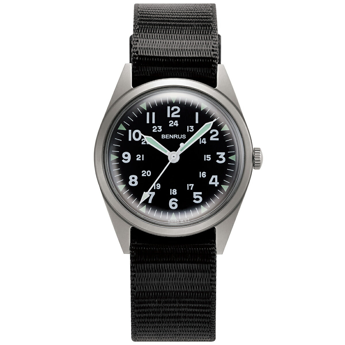 ベンラス BENRUS 腕時計 メンズ DTU-2A/P-SVBK ミリタリーウォッチ 復刻モデル シルバー/ブラック