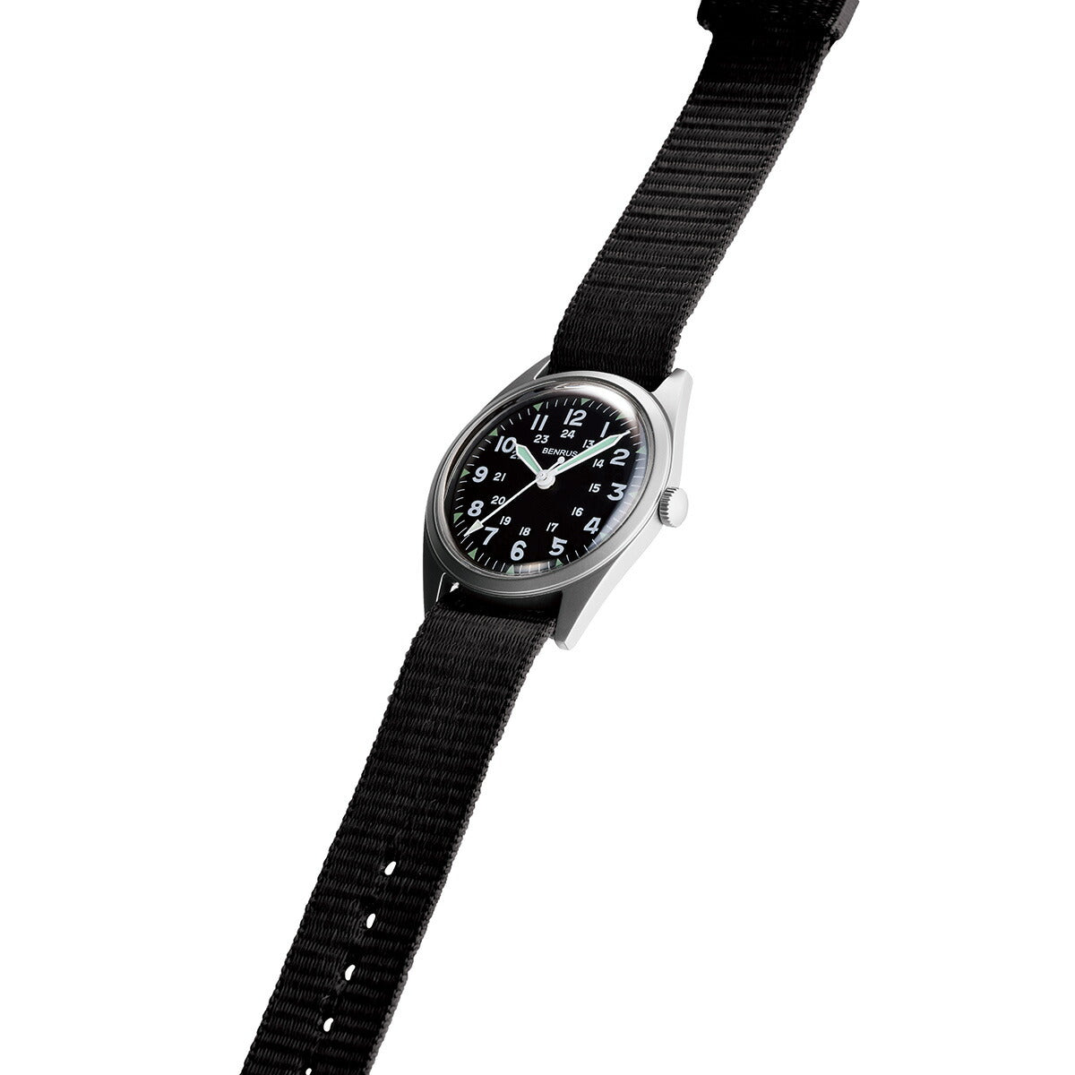ベンラス BENRUS 腕時計 メンズ DTU-2A/P-SVBK ミリタリーウォッチ 復刻モデル シルバー/ブラック