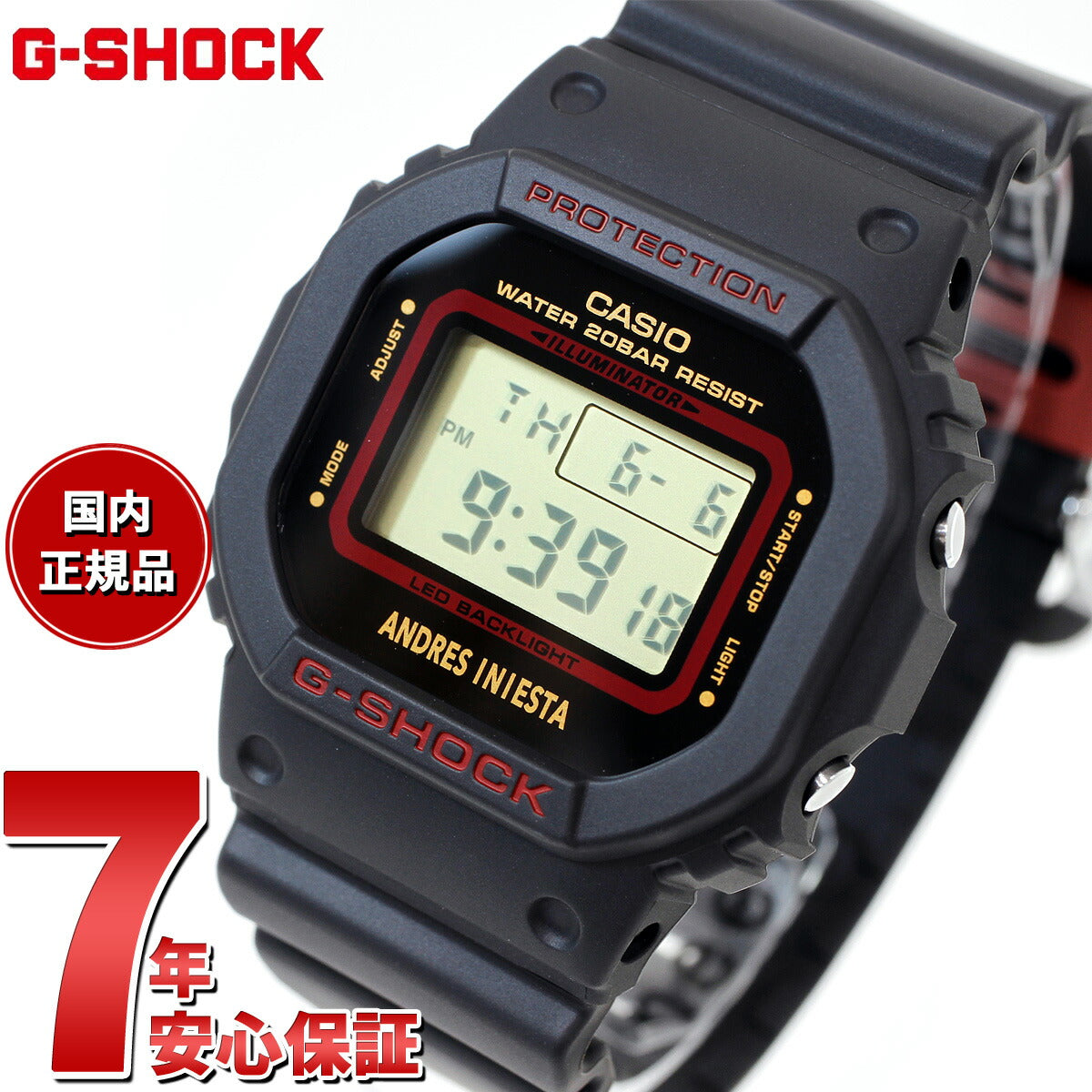 G-SHOCK デジタル カシオ Gショック CASIO アンドレス・イニエスタ シグネチャーモデル 限定 腕時計 メンズ DW-5600AI-1JR ブラック Master the game【2024 新作】