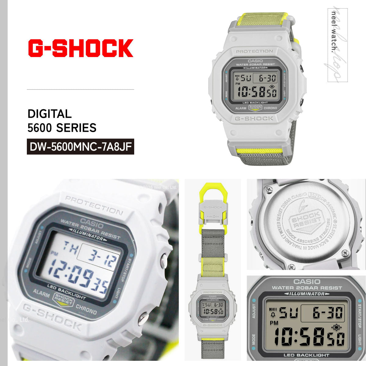 G-SHOCK デジタル カシオ Gショック CASIO 限定モデル 腕時計 メンズ DW-5600MNC-7A8JF NEW CLOTH BAND シリーズ【2026 新作】