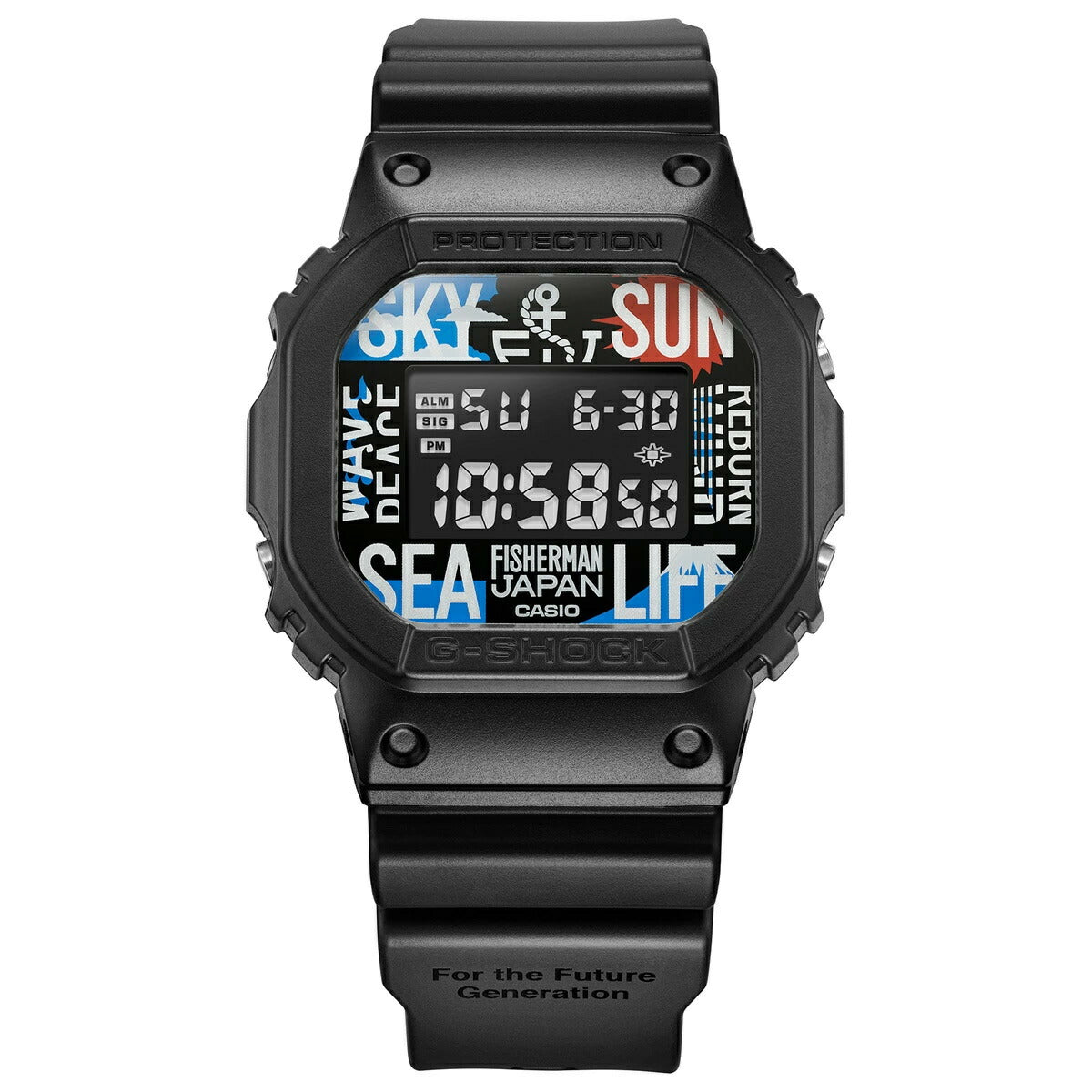 G-SHOCK デジタル カシオ Gショック CASIO Reborn Art Festival×FISHERMAN JAPAN コラボ 限定モデル 腕時計 メンズ DW-5600RF24-1JR フィッシャーマン【2024 新作】