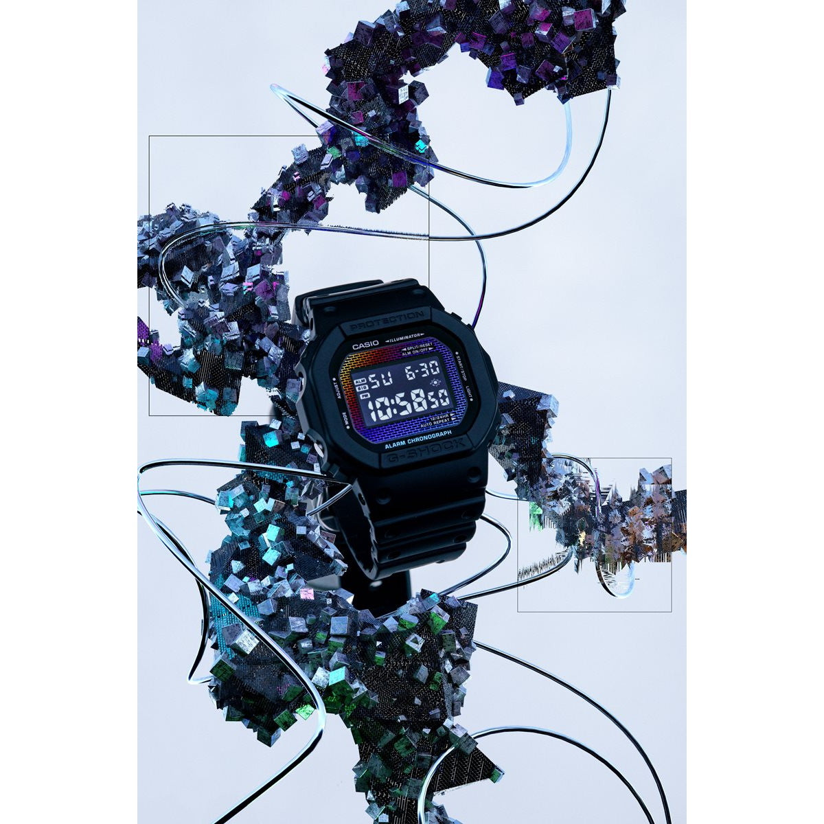 G-SHOCK デジタル カシオ Gショック CASIO 腕時計 メンズ DW-5600RW-1JF レインボーカラー レンガパターン デザイン【2024 新作】