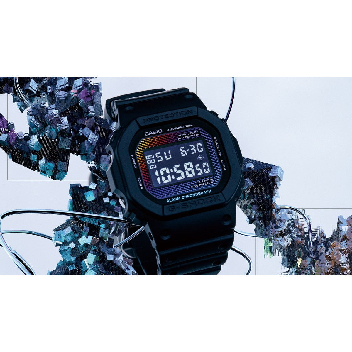 G-SHOCK デジタル カシオ Gショック CASIO 腕時計 メンズ DW-5600RW-1JF レインボーカラー レンガパターン デザイン【2024 新作】