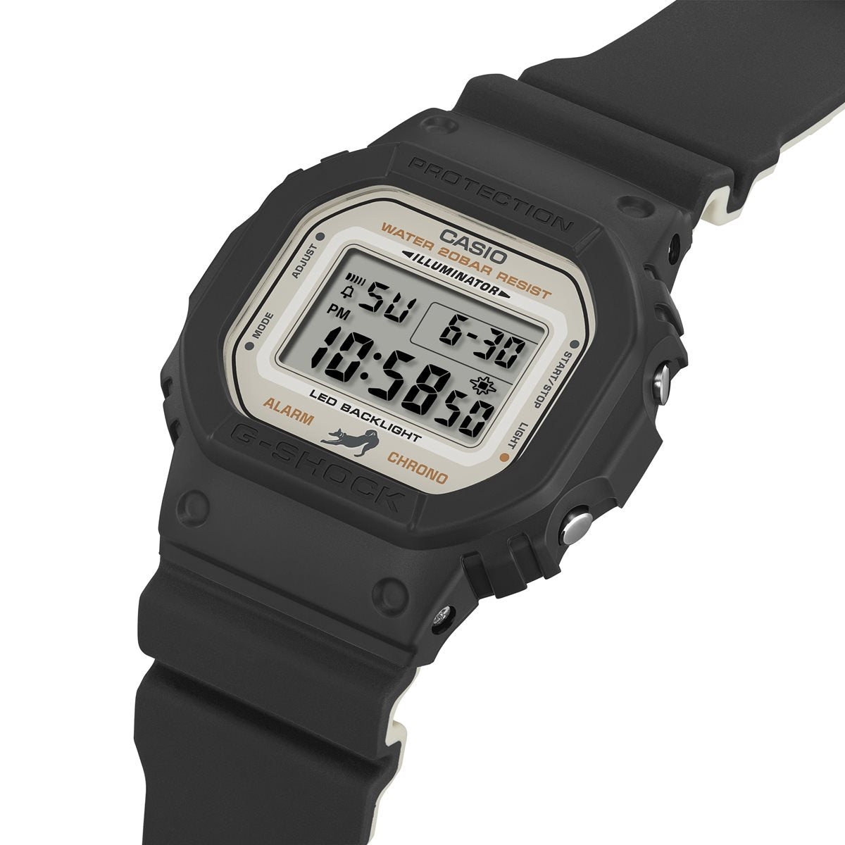 G-SHOCK デジタル カシオ Gショック CASIO 腕時計 メンズ DW-5600SHB-1JR 柴犬 しばいぬ モチーフ 黒柴 イメージ【2024 新作】