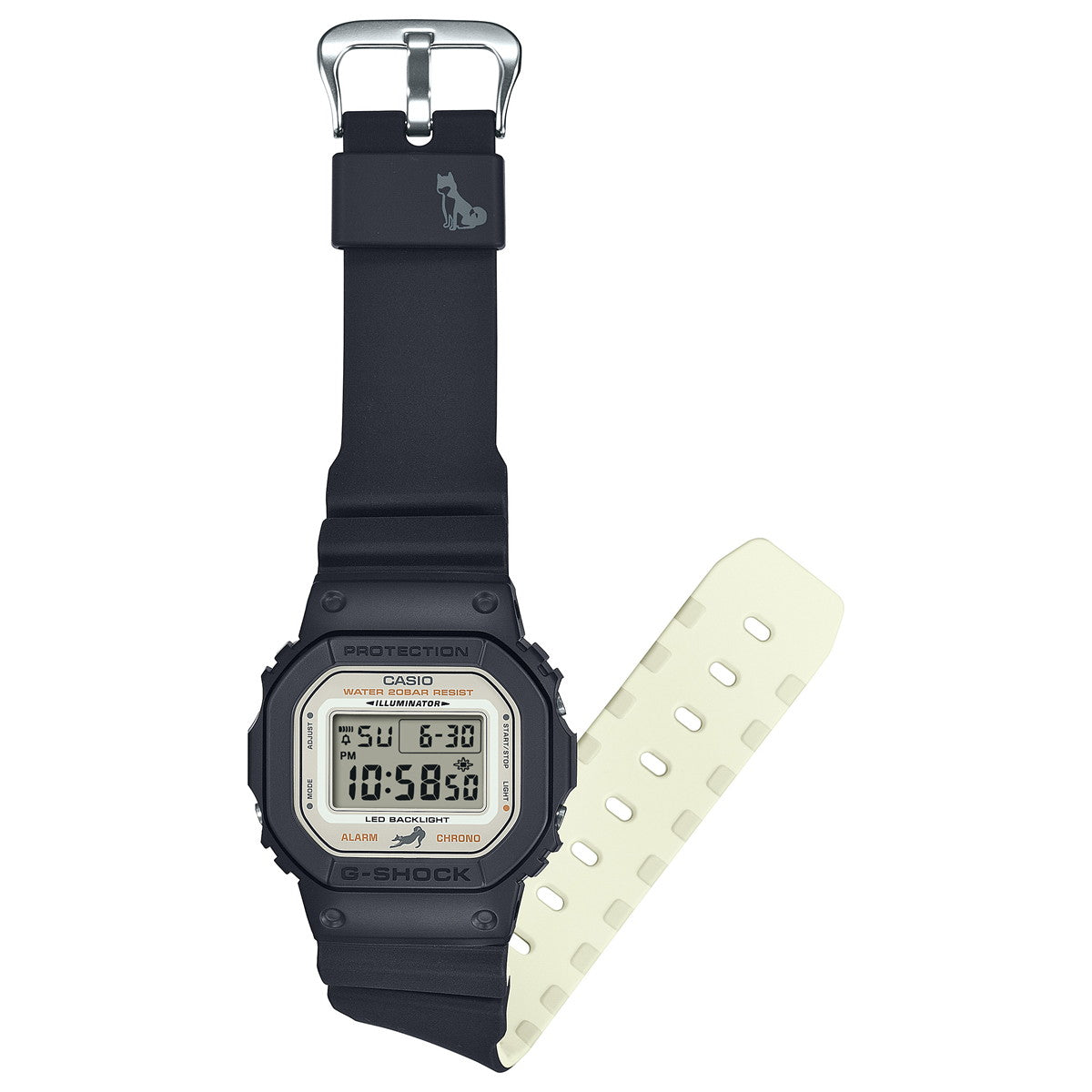 G-SHOCK デジタル カシオ Gショック CASIO 腕時計 メンズ DW-5600SHB-1JR 柴犬 しばいぬ モチーフ 黒柴 イメージ【2024 新作】