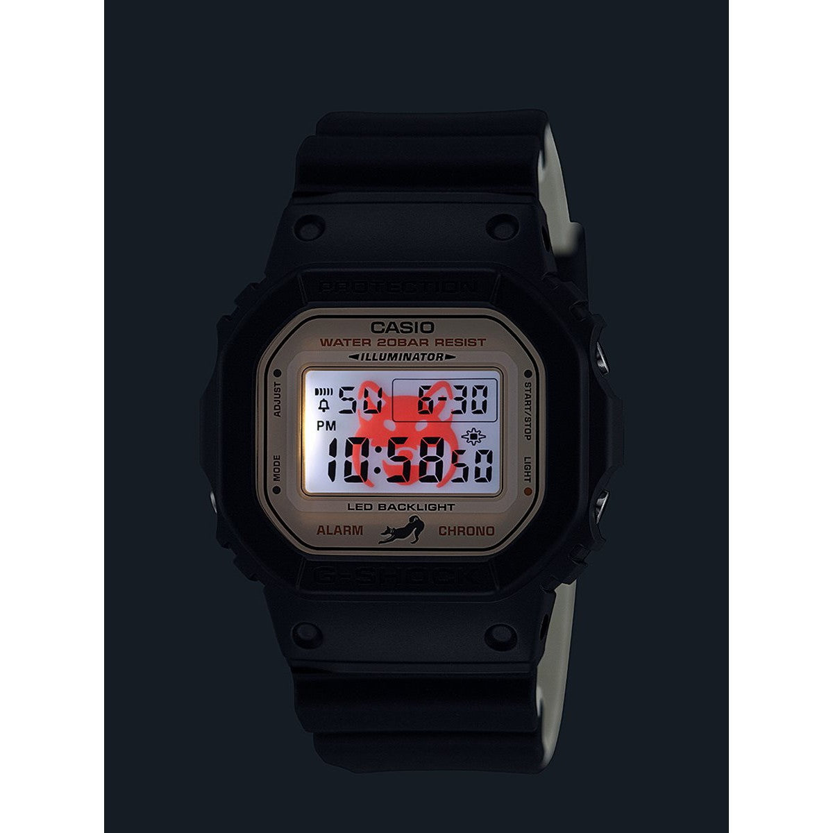 G-SHOCK デジタル カシオ Gショック CASIO 腕時計 メンズ DW-5600SHB-1JR 柴犬 しばいぬ モチーフ 黒柴 イメージ【2024 新作】