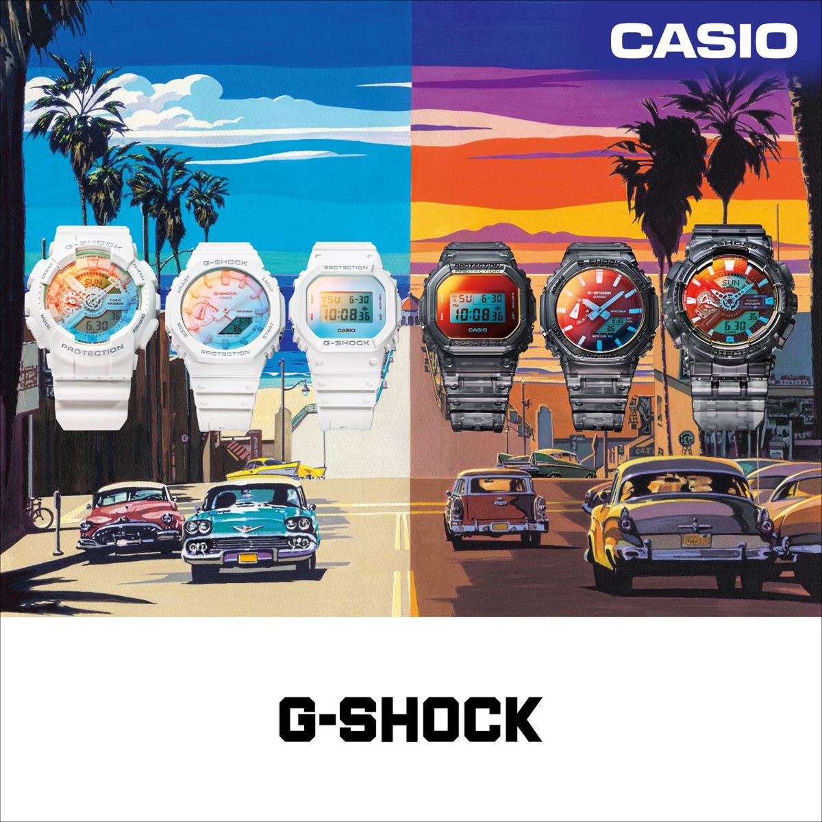 G-SHOCK デジタル カシオ Gショック CASIO 腕時計 メンズ DW-5600TL-7JF BEACH TIME LAPSE Series ホワイト×ブルー【2024 新作】