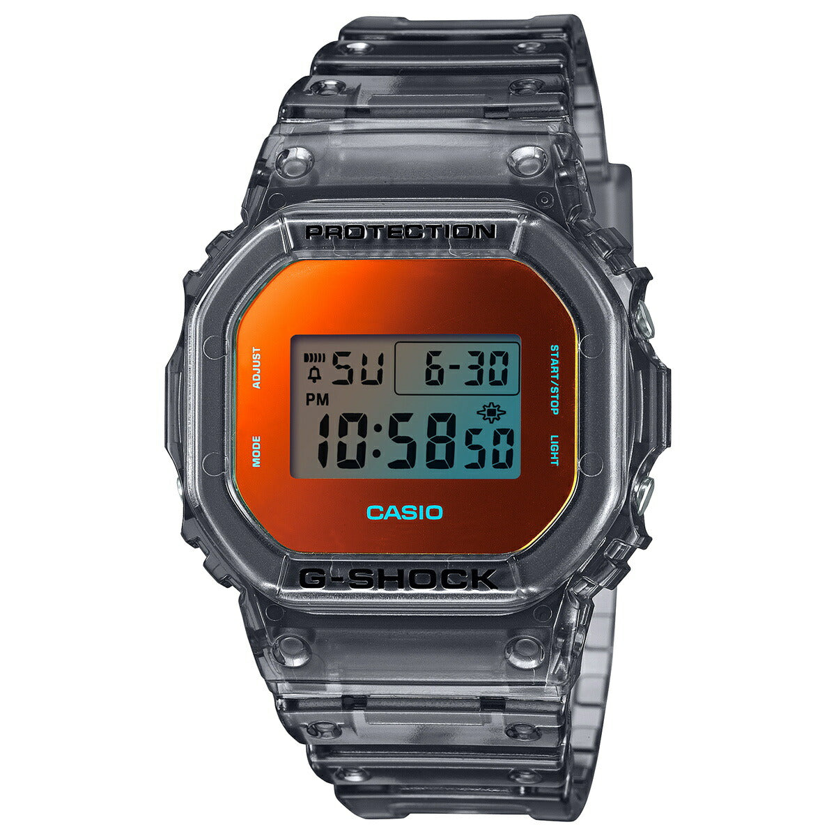 G-SHOCK デジタル カシオ Gショック CASIO 腕時計 メンズ DW-5600TLS-8JF BEACH TIME LAPSE Series グレースケルトン×オレンジ【2024 新作】