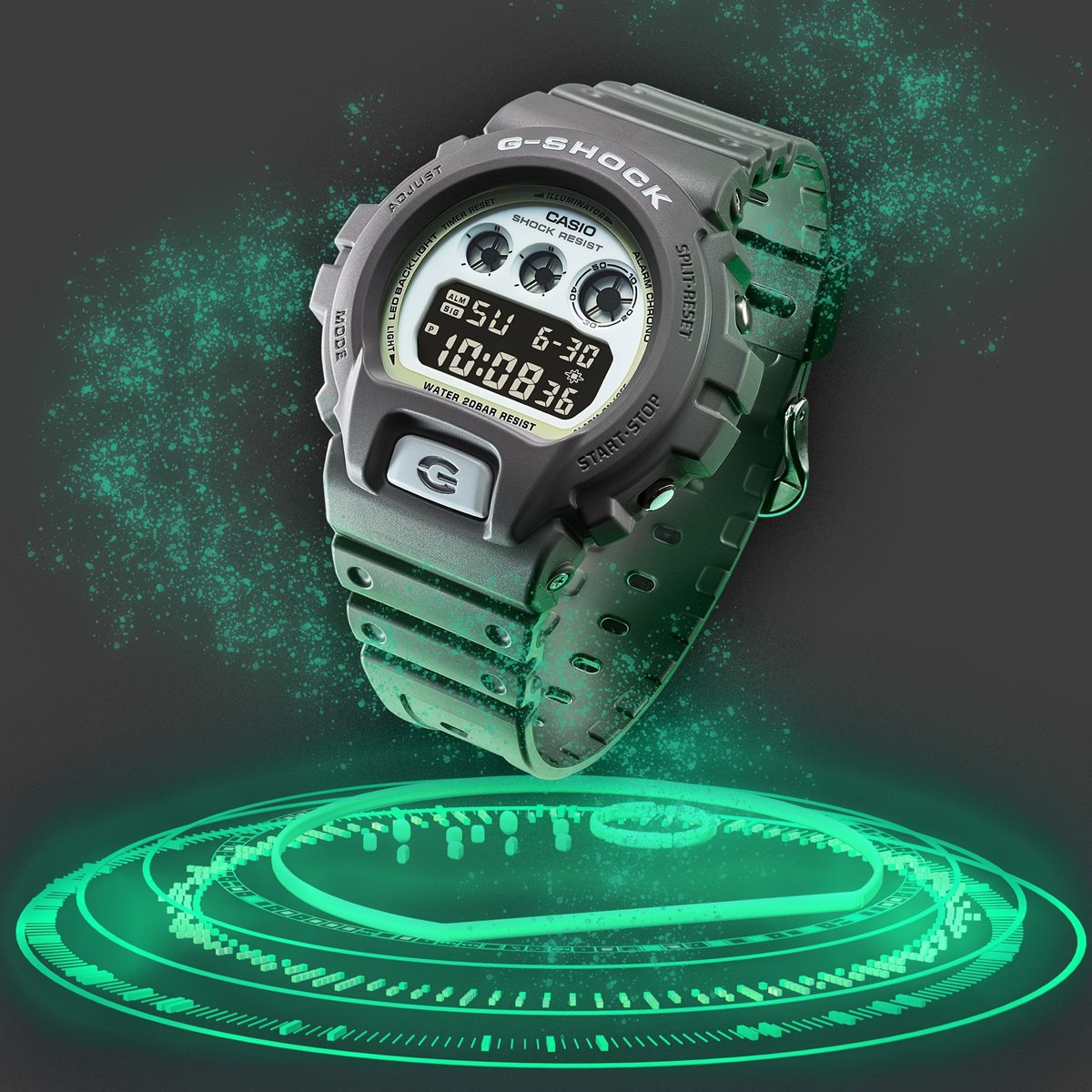 G-SHOCK デジタル メンズ 腕時計 カシオ CASIO DW-6900HD-8JF HIDDEN GLOW Series グレー【2024 新作】