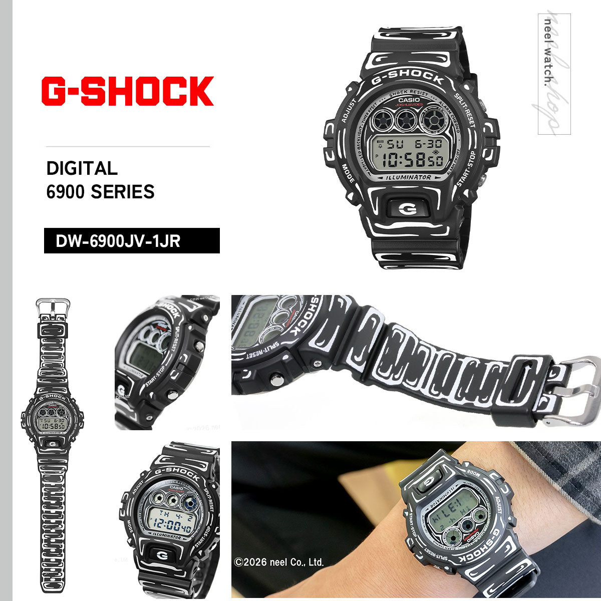 G-SHOCK デジタル カシオ Gショック CASIO Joshua Vides コラボ 限定モデル 腕時計 メンズ DW-6900JV-1JR【2026 新作】